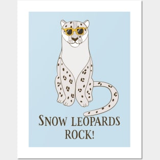 Snow Leopards Rock, Fun Cute Snow Leopard Love Posters and Art